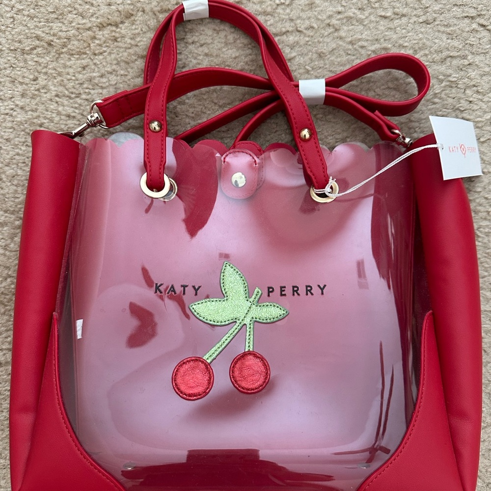 Katy Perry Collections Cherry Red Transparent Tote